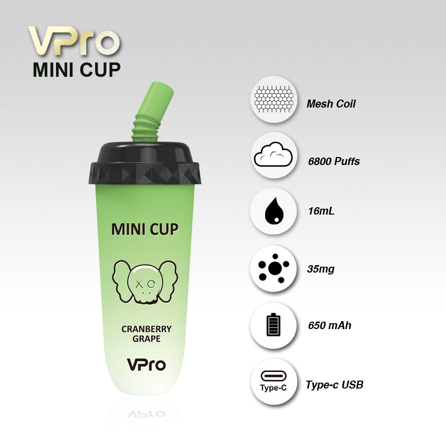 VPro MINI CUP Disposable Vape Pod Device (6800 Puffs) Wholesale Inquiry