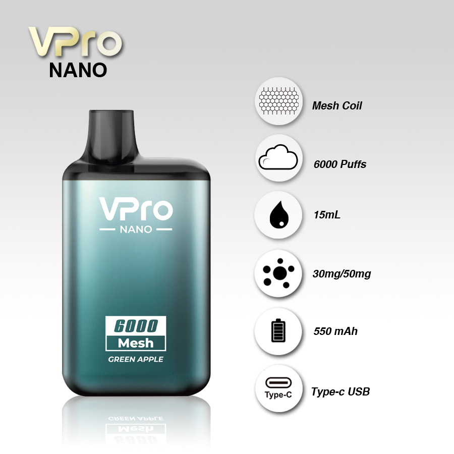 VPro NANO Disposable Vape Pod Device (6000 Puffs) Wholesale Inquiry