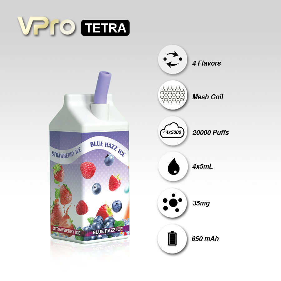 VPro TETRA Disposable Vape Pod Device (6000 Puffs) Wholesale Inquiry