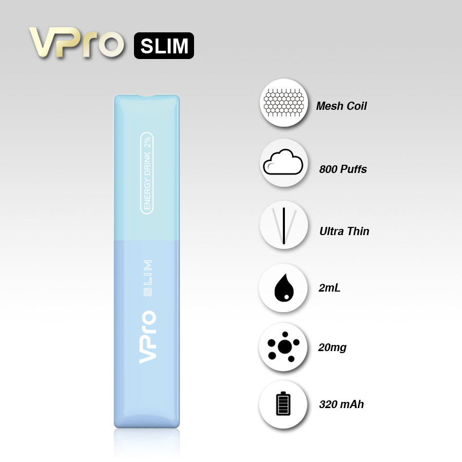 VPro SLIM Disposable Vape Pod Device (800 Puffs) Wholesale Inquiry